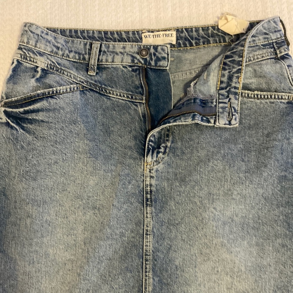 Free People, We The Free collection  jean denim maxi skirt